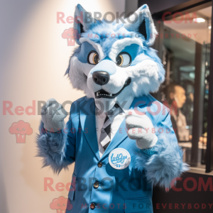 Sky Blue Say Wolf maskot...