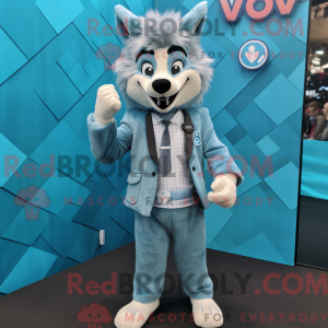 Sky Blue Say Wolf mascot...