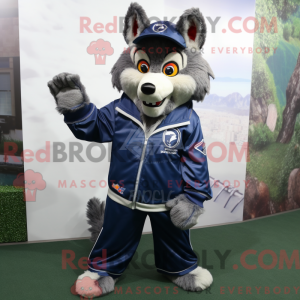 Navy Wolf maskot kostume...