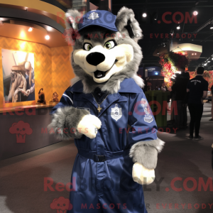 Navy Wolf maskot kostume...
