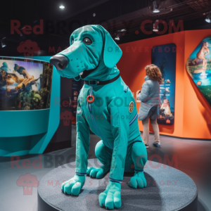 Turquoise Dog mascotte...