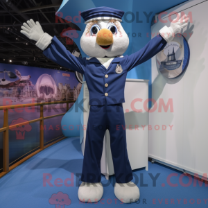 Navy Trapeze Artist mascot...