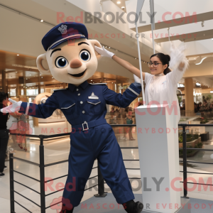 Navy Trapeze Artist mascot...