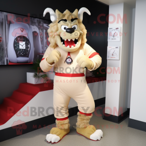 Beige Devil maskot kostym...