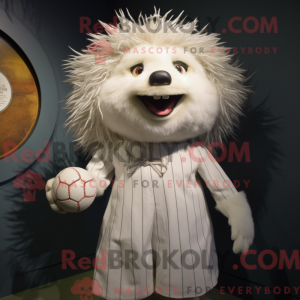 Hvid Porcupine maskot...