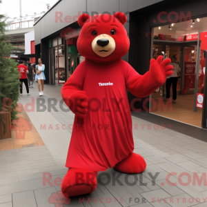 Red Bear-maskotdraktfigur...