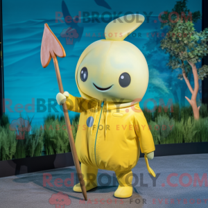 Lemon Yellow Narwhal mascot...