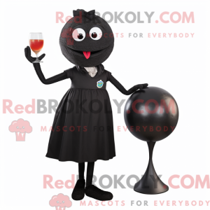 Black Petanque Ball mascot...
