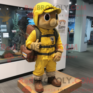 Gul Commando maskot drakt...