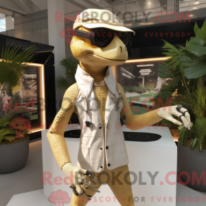 Beige Coelophysis maskot...
