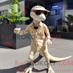 Beige Coelophysis maskot...