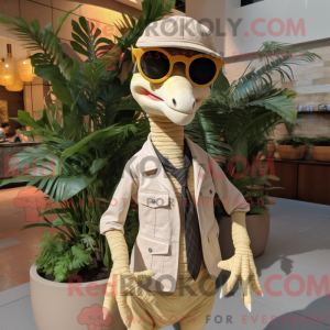 Beige Coelophysis maskot...