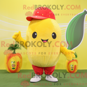 Citrongul jordbær maskot...