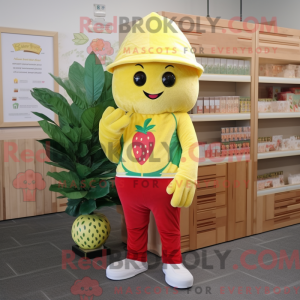 Citrongul jordbær maskot...