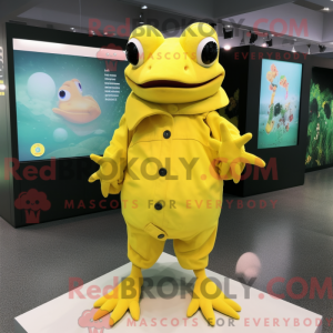 Gul frø maskot kostume...