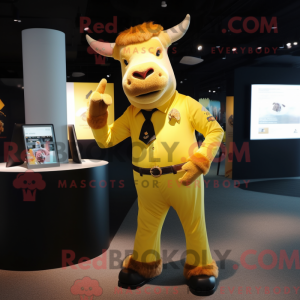 Yellow Bull mascot costume...