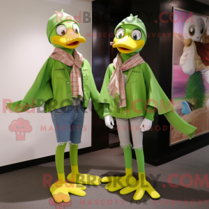 Limegrønne gæs maskot...
