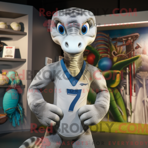 Silver Snake mascot costume...