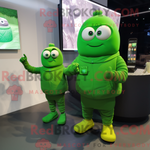 Grøn Granat maskot kostume...