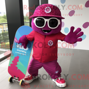 Magenta skateboard maskot...