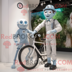 Grå Unicyclist maskot...