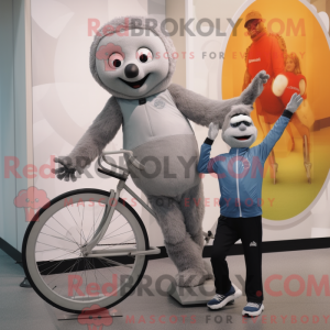 Grå Unicyclist maskot...