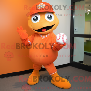 Orange Baseball Ball mascot...