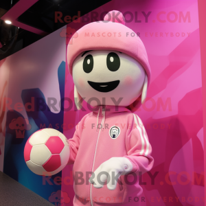 Pink Volleyball Ball maskot...