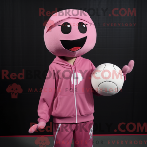 Pink Volleyball Ball mascot...