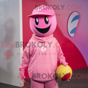 Pink Volleyball Ball maskot...