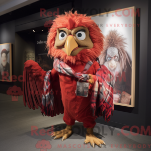 Rød Harpy maskot kostume...