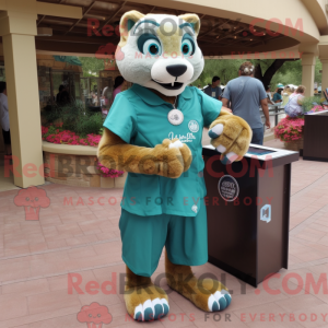 Teal Mountain Lion mascot...