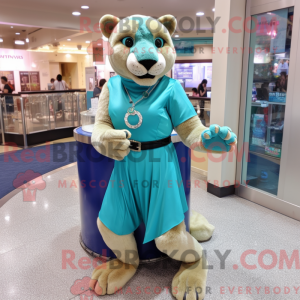 Teal Mountain Lion mascot...