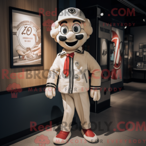 Cream Mime mascot costume...