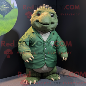 Grøn Glyptodon maskot...