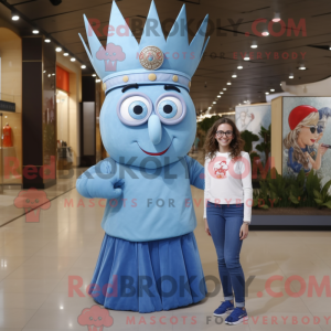 Blue Queen mascot costume...
