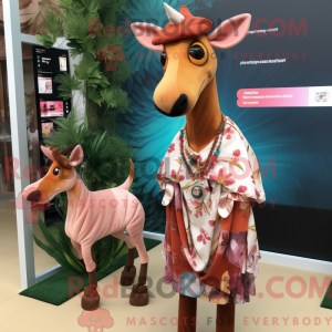 Peach Okapi maskot kostume...