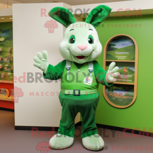 Grön kanin maskot...