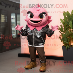 Pink Ceviche maskot kostume...