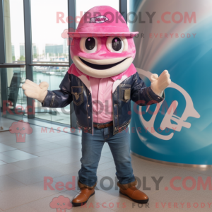 Pink Ceviche mascot costume...