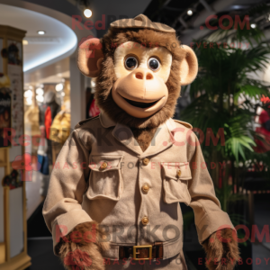 Tan Monkey-maskotdraktfigur...