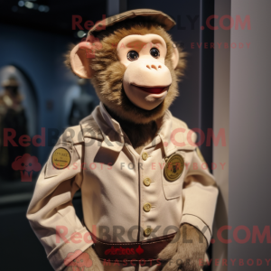 Tan Monkey maskot kostume...