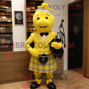 Lemon Yellow Bagpipe mascot...
