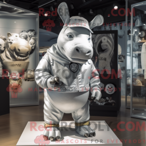 Sølv næsehorn maskot...