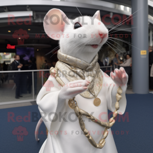 White Rat mascotte kostuum...