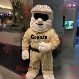 Cream Gi Joe maskot kostume...