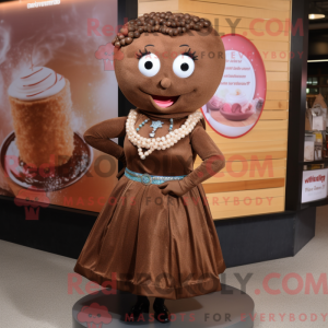 Brun Donut maskot kostume...
