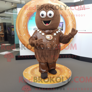 Brun Donut maskot kostume...