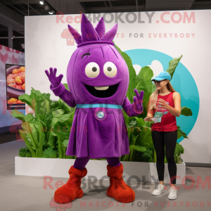 Purple Beet mascottekostuum...