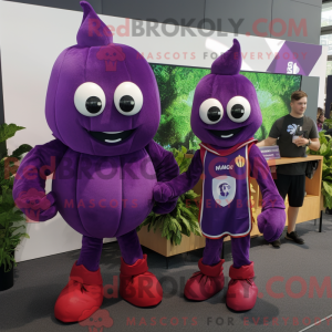 Fantasia de mascote Beterraba roxa com macacão e relógios - Mascotes de beterraba - REBROKO_352769 - RedBrokoly.com